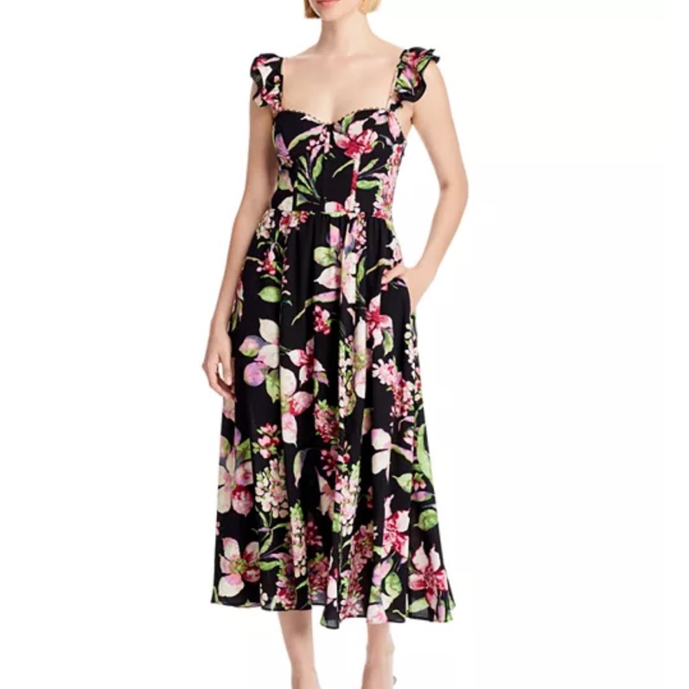 AQUA Corset Midi Dress